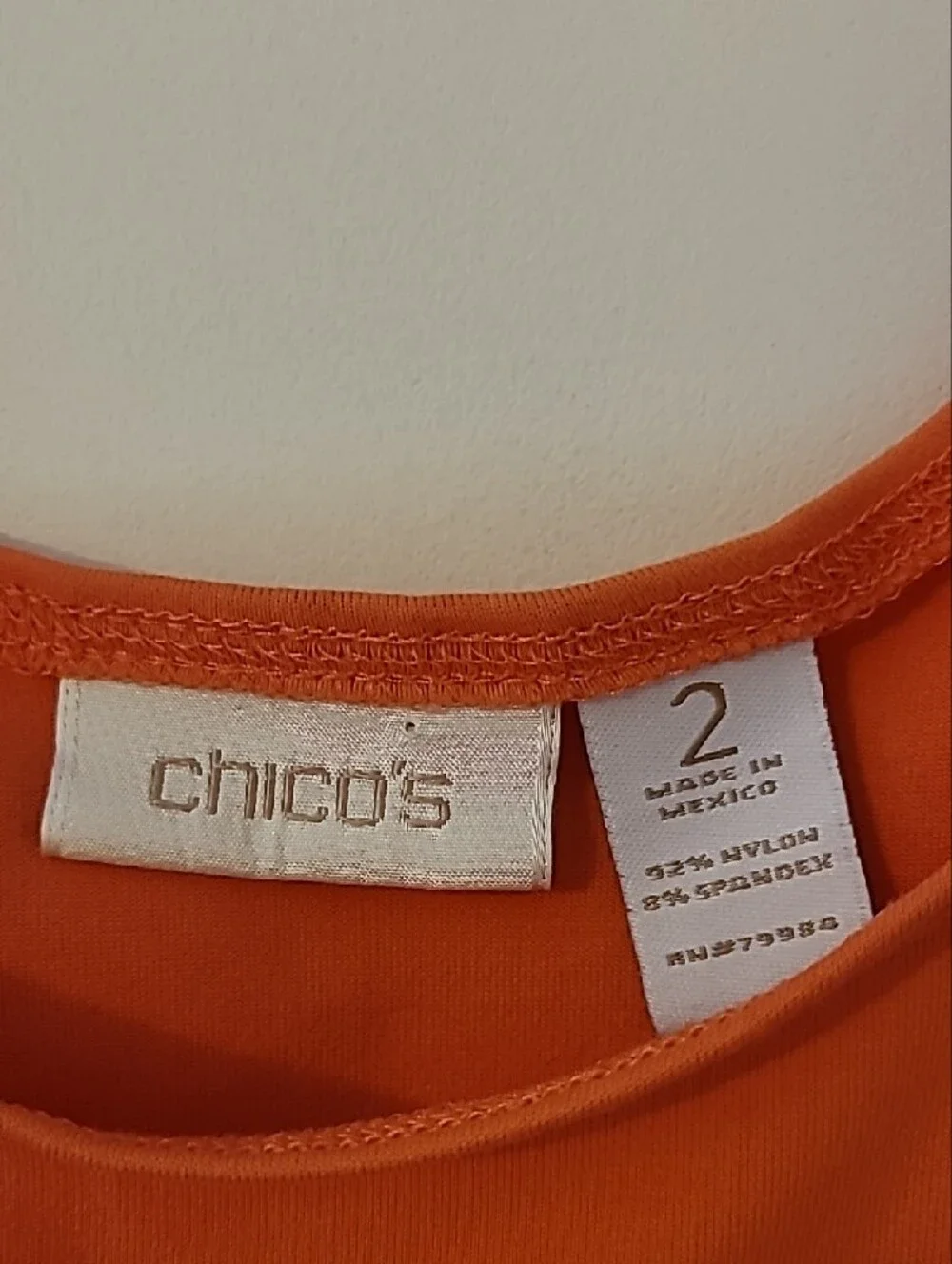 Chico's Vibrant Peachy Orange Scoop Tank